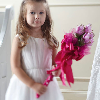 Sparkle Pink Flower Girl Bouquet –  Petals And Blooms Flowers, Fort Leonard Wood MO