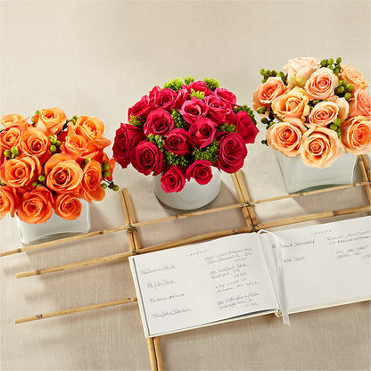 Dawn Rose Centerpiece –  Petals And Blooms Flowers, Fort Leonard Wood MO